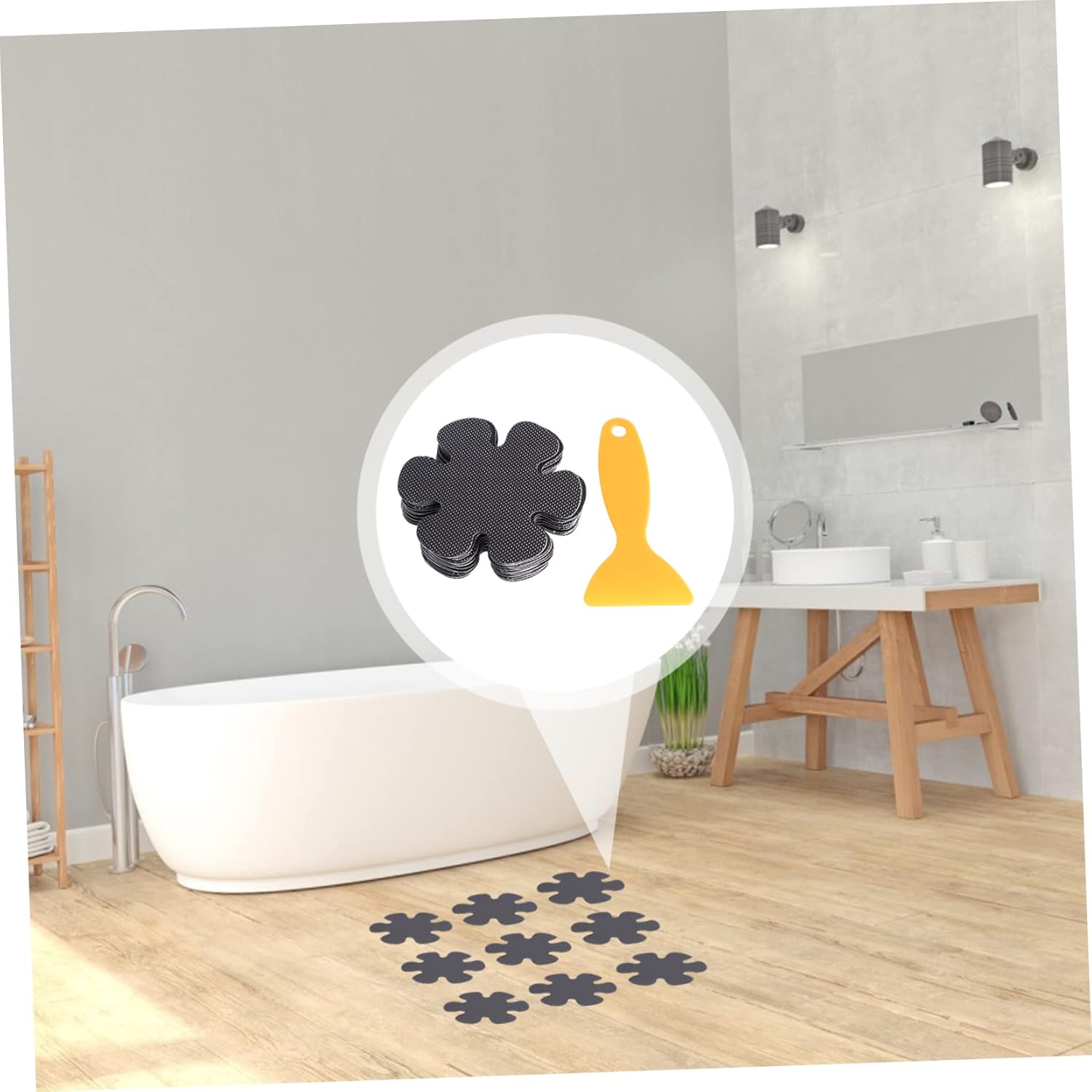 Non-Slip Flower Bathtub Stickers 20pcs Peva Bath Safety Decals