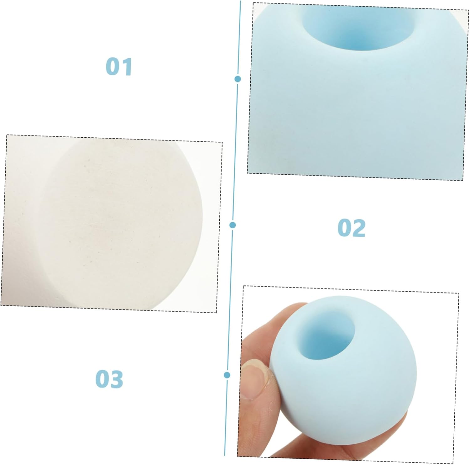 Luxshiny 3-Piece Diatomite Toothbrush Holder Set