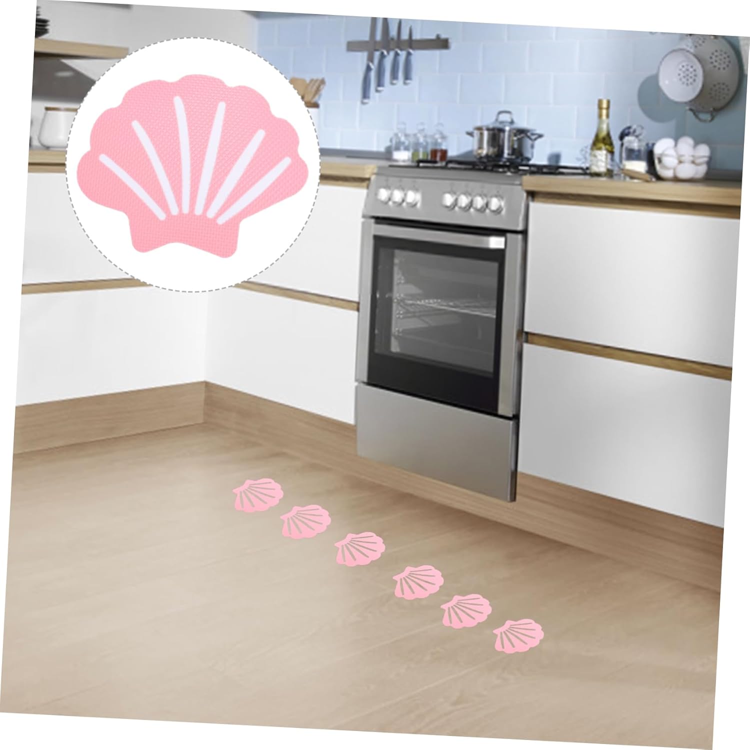 BESTYASH 12Pcs Shell Shaped Non-Slip Bath Stickers