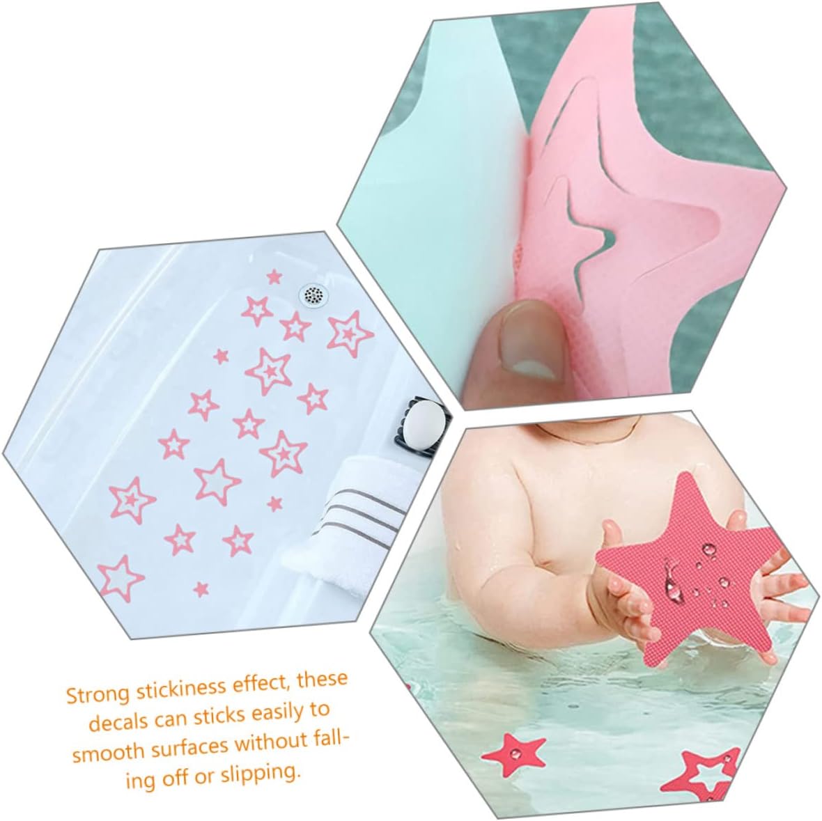 BUGUUYO 12pcs Star Shape Non Slip Bath Stickers for Safety
