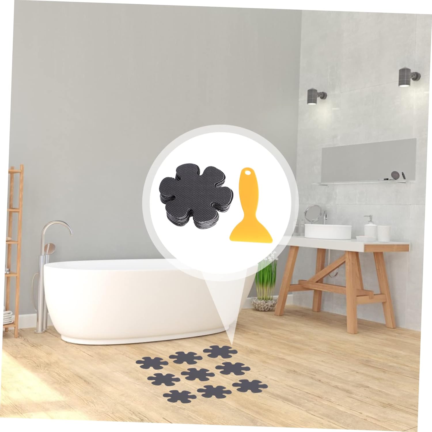CAXUSD Flower Bathtub Stickers 20pcs Non-Slip Mat Set