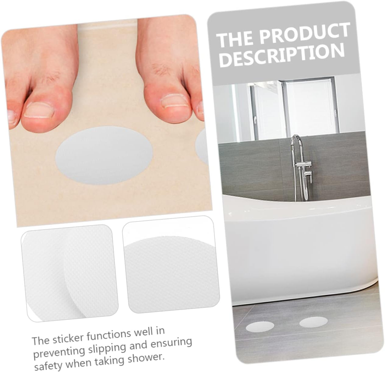 PRETYZOOM Non-Slip Bath Stickers 20pcs