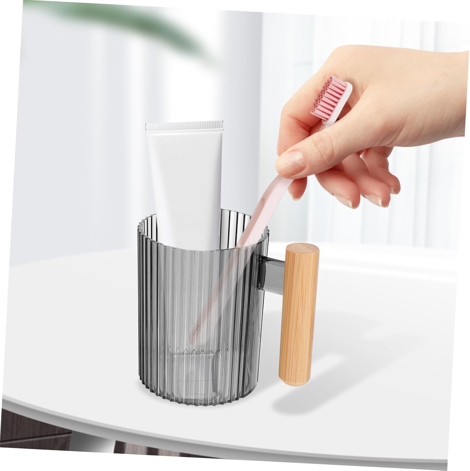 LIFKOME 4Pcs Reusable Toothbrush Holder Cup for Bathroom and Travel