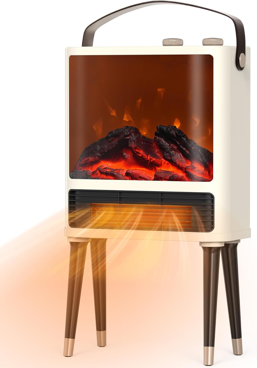 Abolee Fireplace Heater with Realistic LED Flame