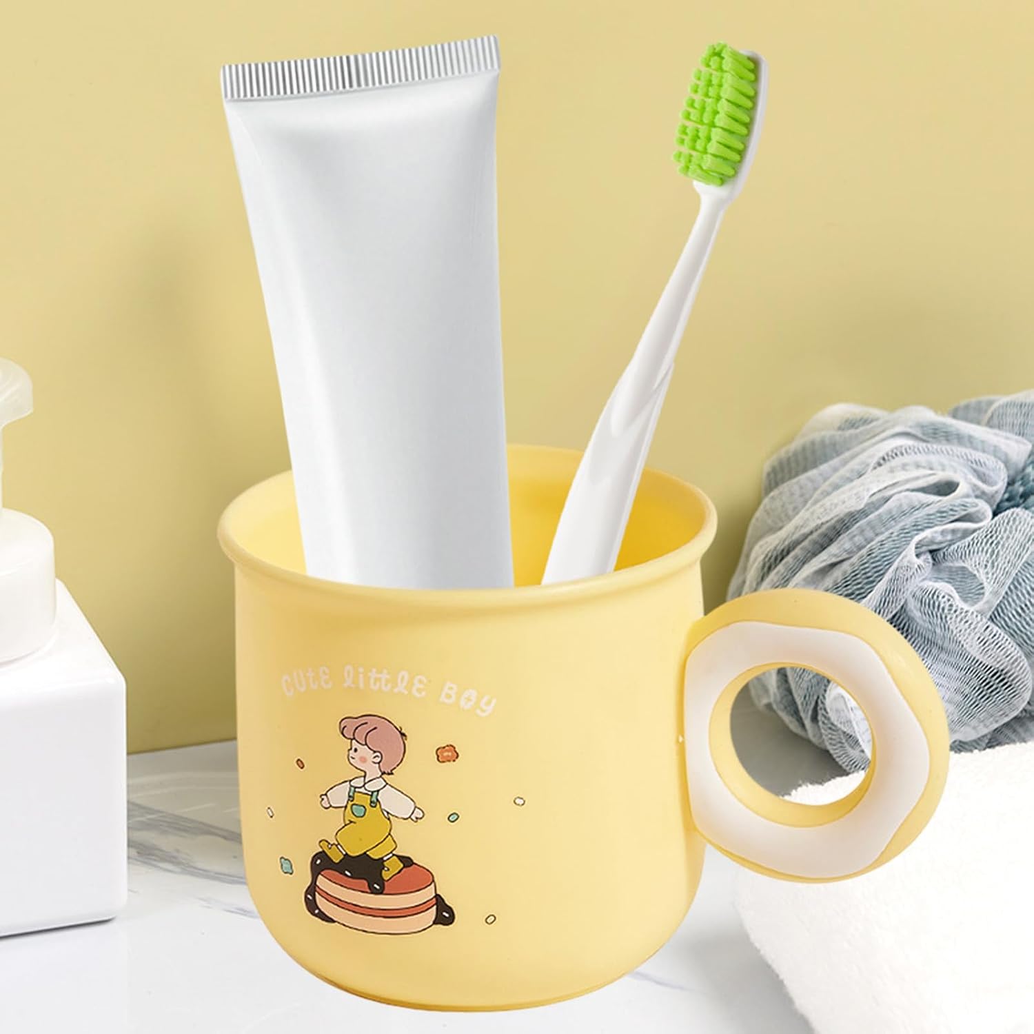 Cute Toothbrush Holder Cup for Kids with Kawaii Dessert Design