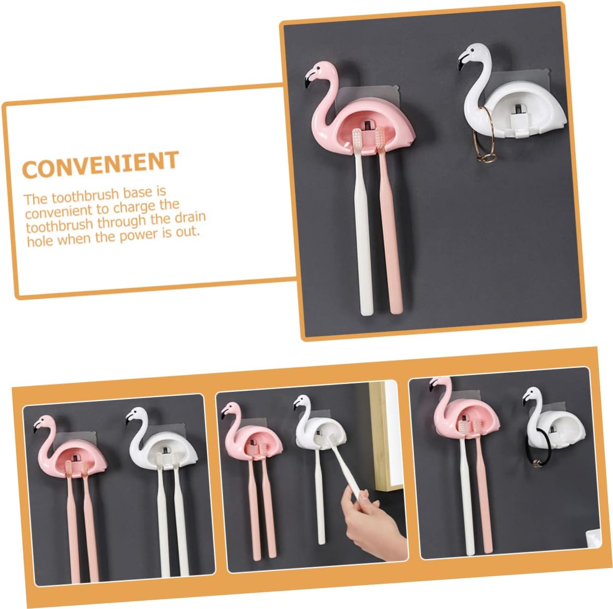 LABRIMP Flamingo Wall Mounted Toothbrush Holder