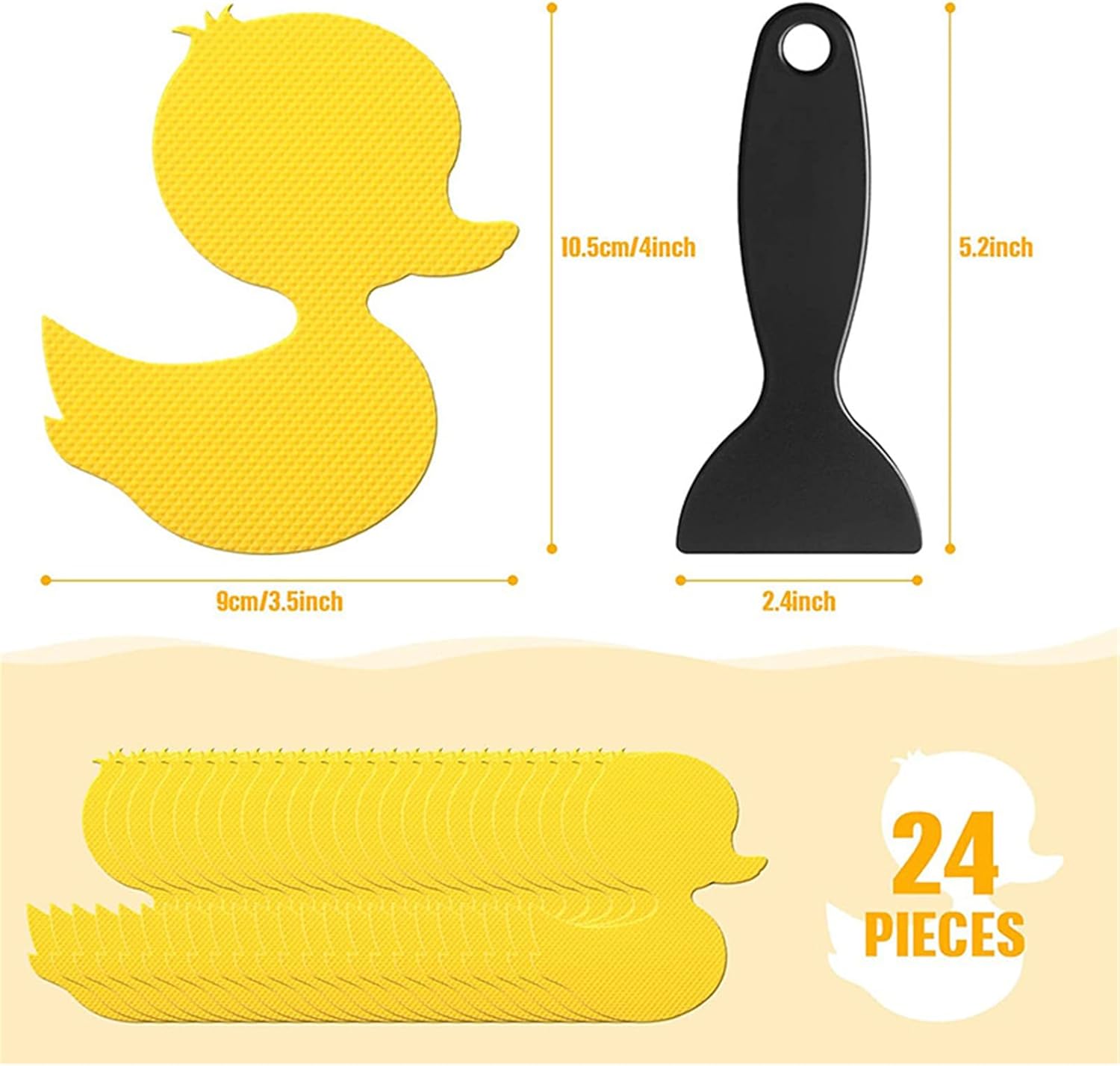 12pcs Anti-Slip Duck Shape Bathtub Sticker Mats