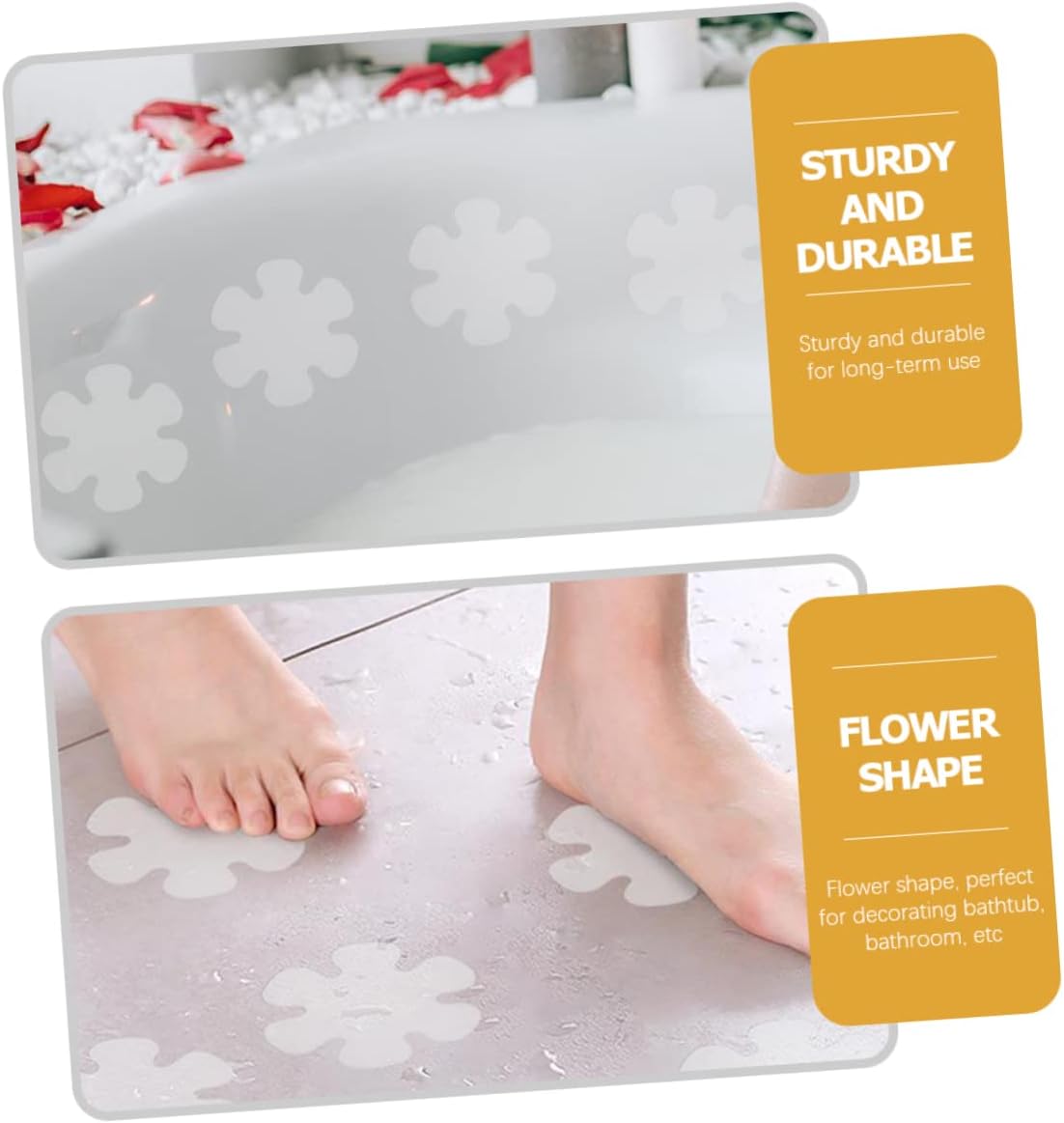 WOONEKY Bathtub Non-Slip Stickers 12 Pack Deco