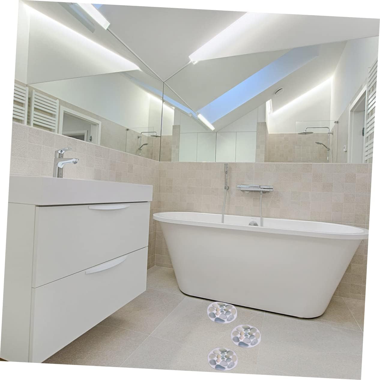 Yardenfun 4pcs Non-Slip Stickers for Tub and Shower Safety