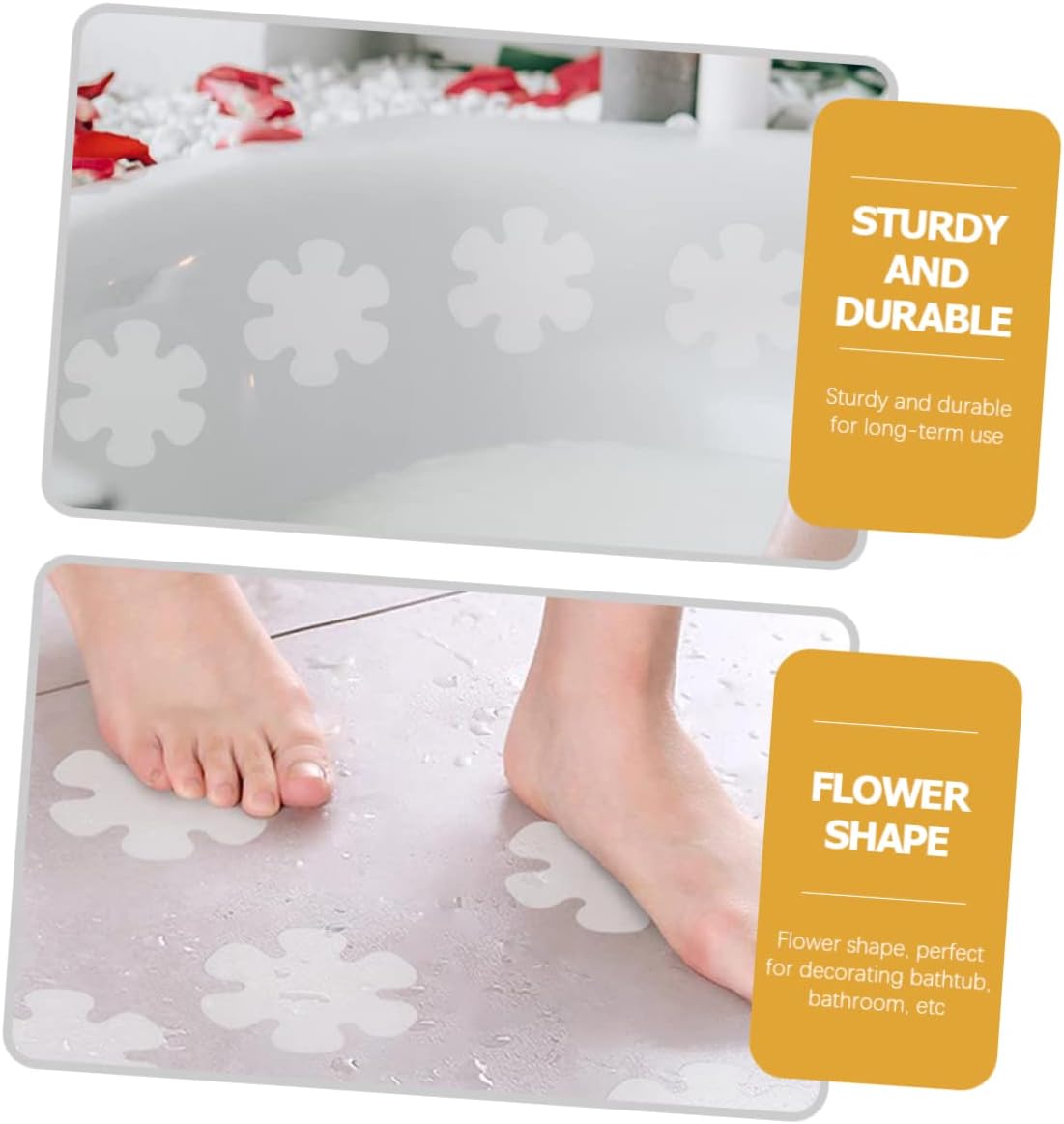 1Set Flower Non-Slip Bath Stickers for Safety