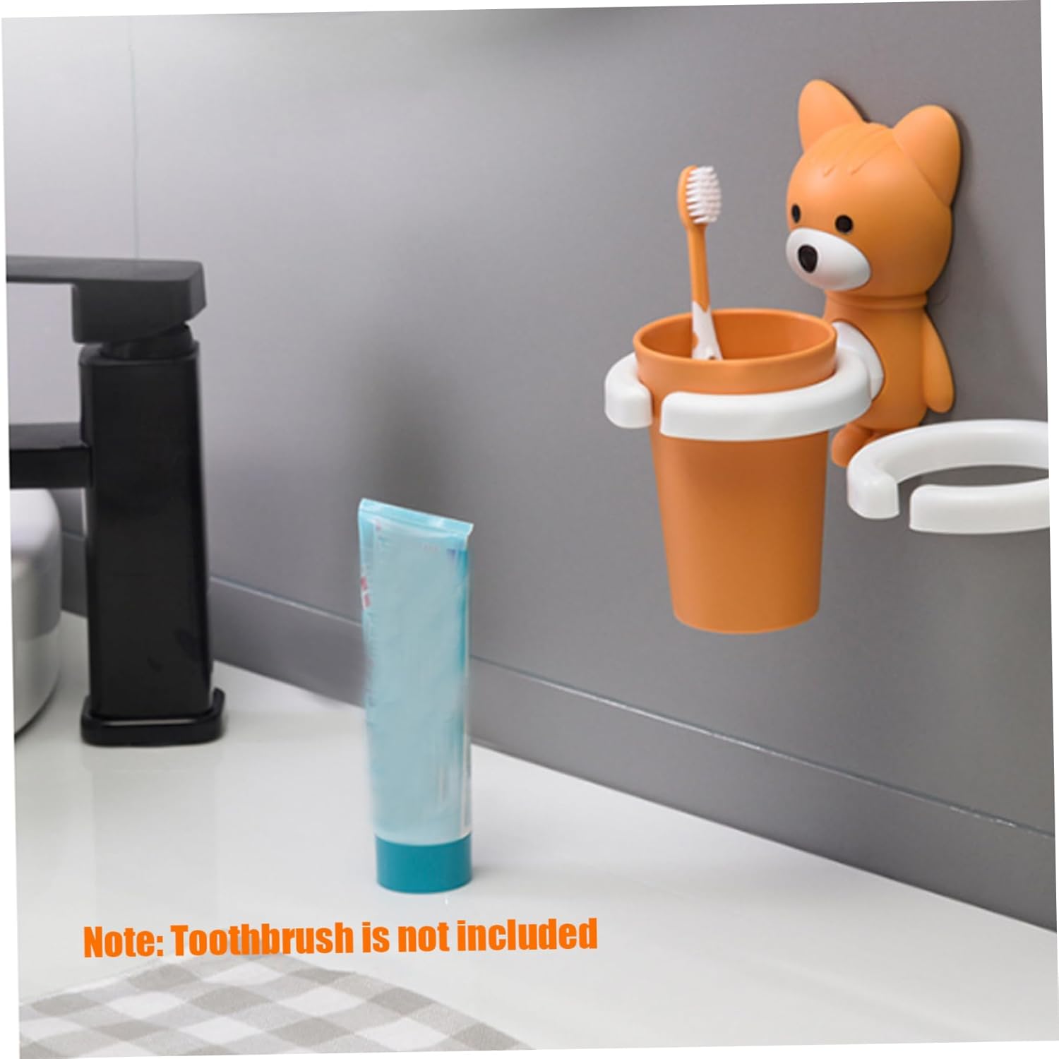 Kids Toothbrush Holder with Cartoon Fox Design
