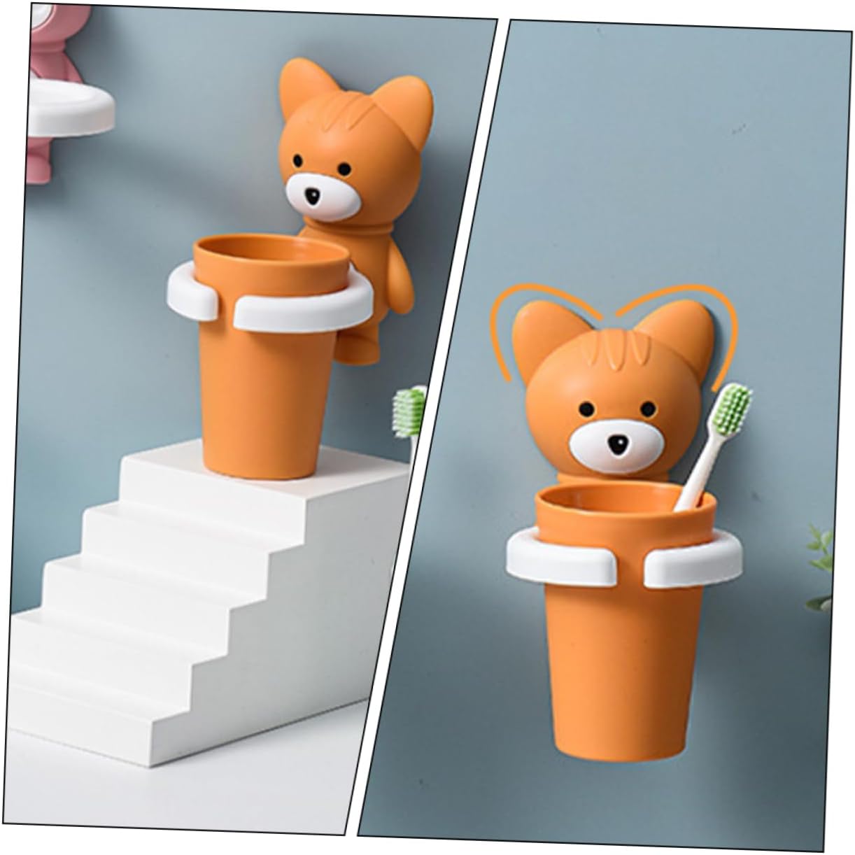 Homoyoyo Wall-Mounted Toothbrush Holder with Cartoon Design 1