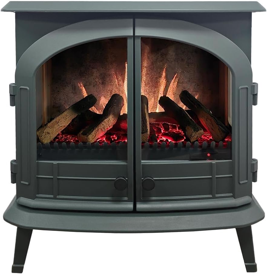 Modern Ember Harlowe Electric Fireplace in Hunter Green