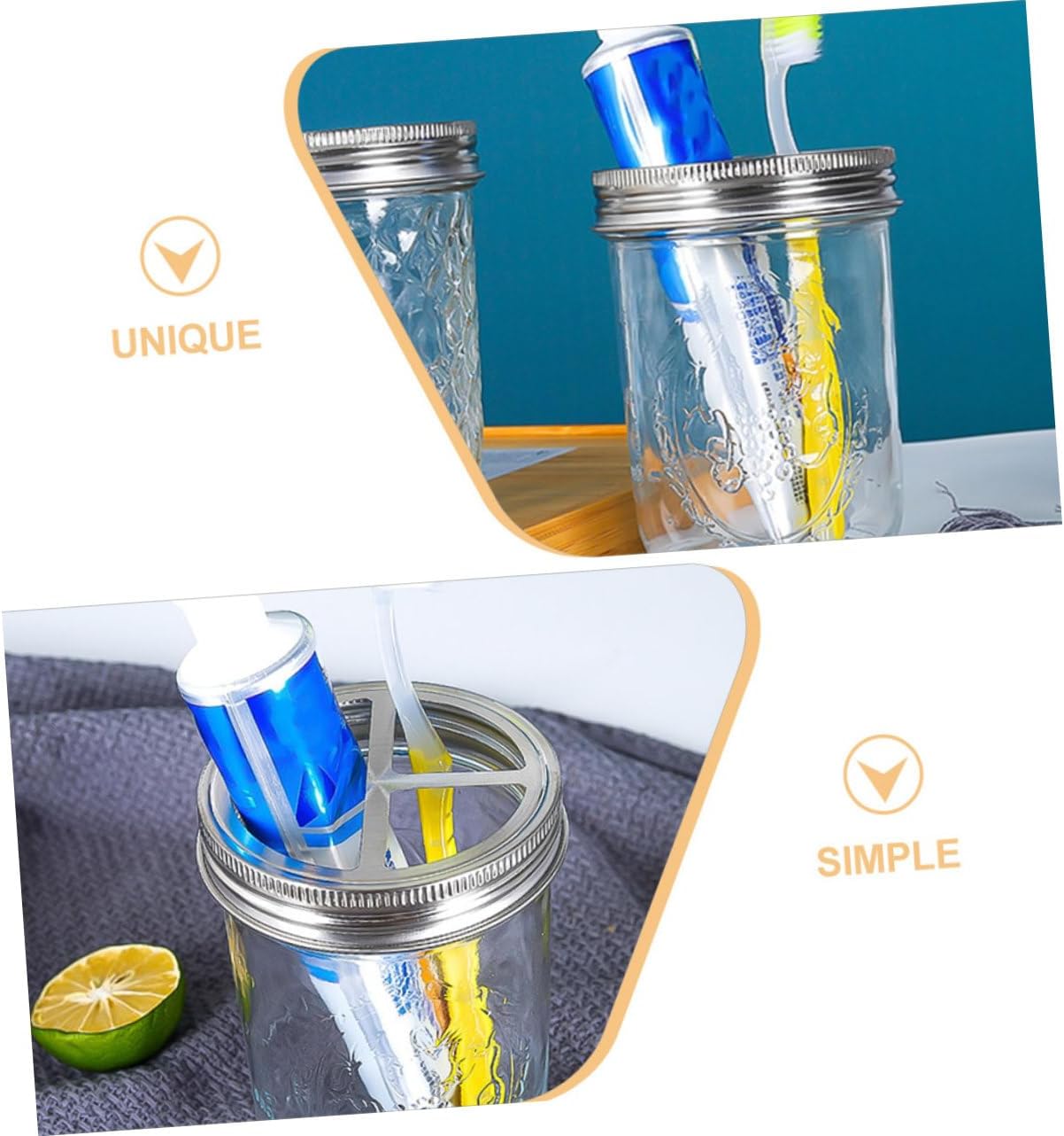HOLIDYOYO 5 Pcs Stainless Steel Toothbrush Holder Lids
