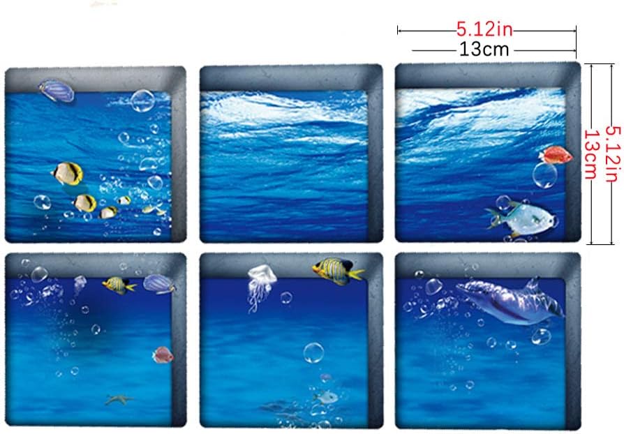 AILEGOU 3D Non-Slip Bathtub Stickers with Fishes