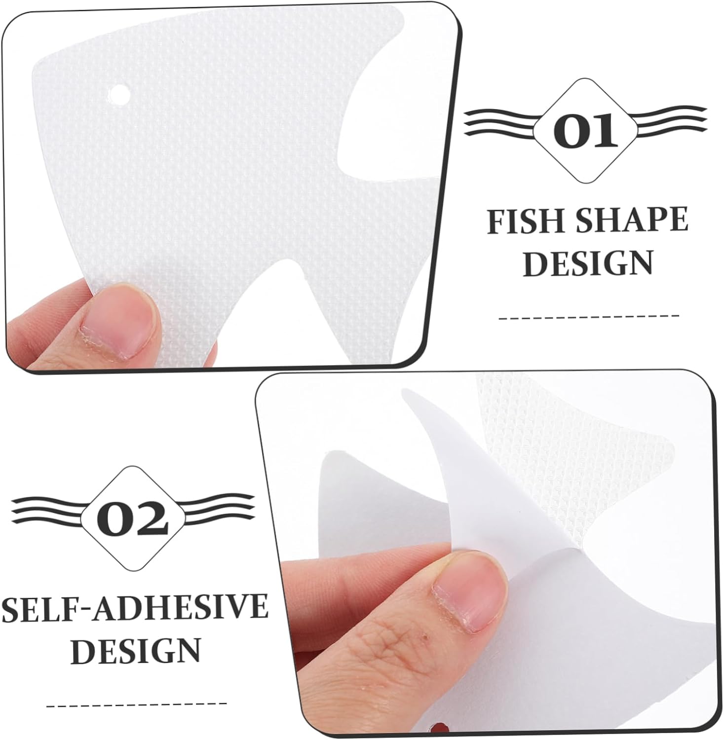 12pcs Fish Shape Non-Slip Bath Tub Stickers Decals