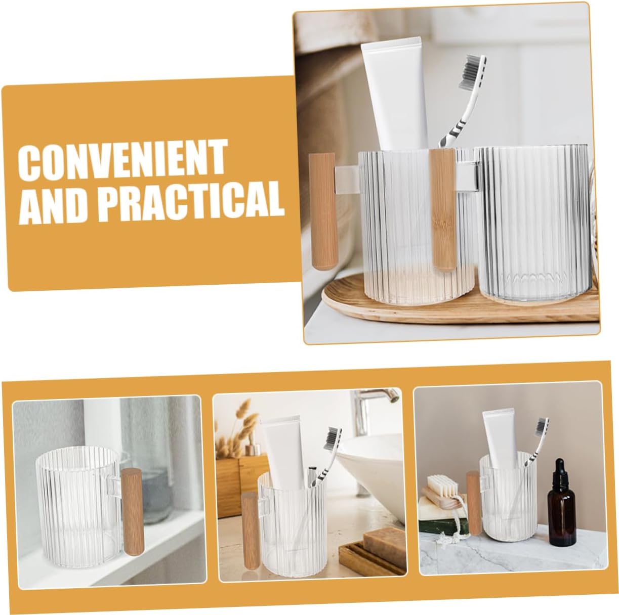 ULTECHNOVO 4Pcs Reusable Toothbrush Holder Cups