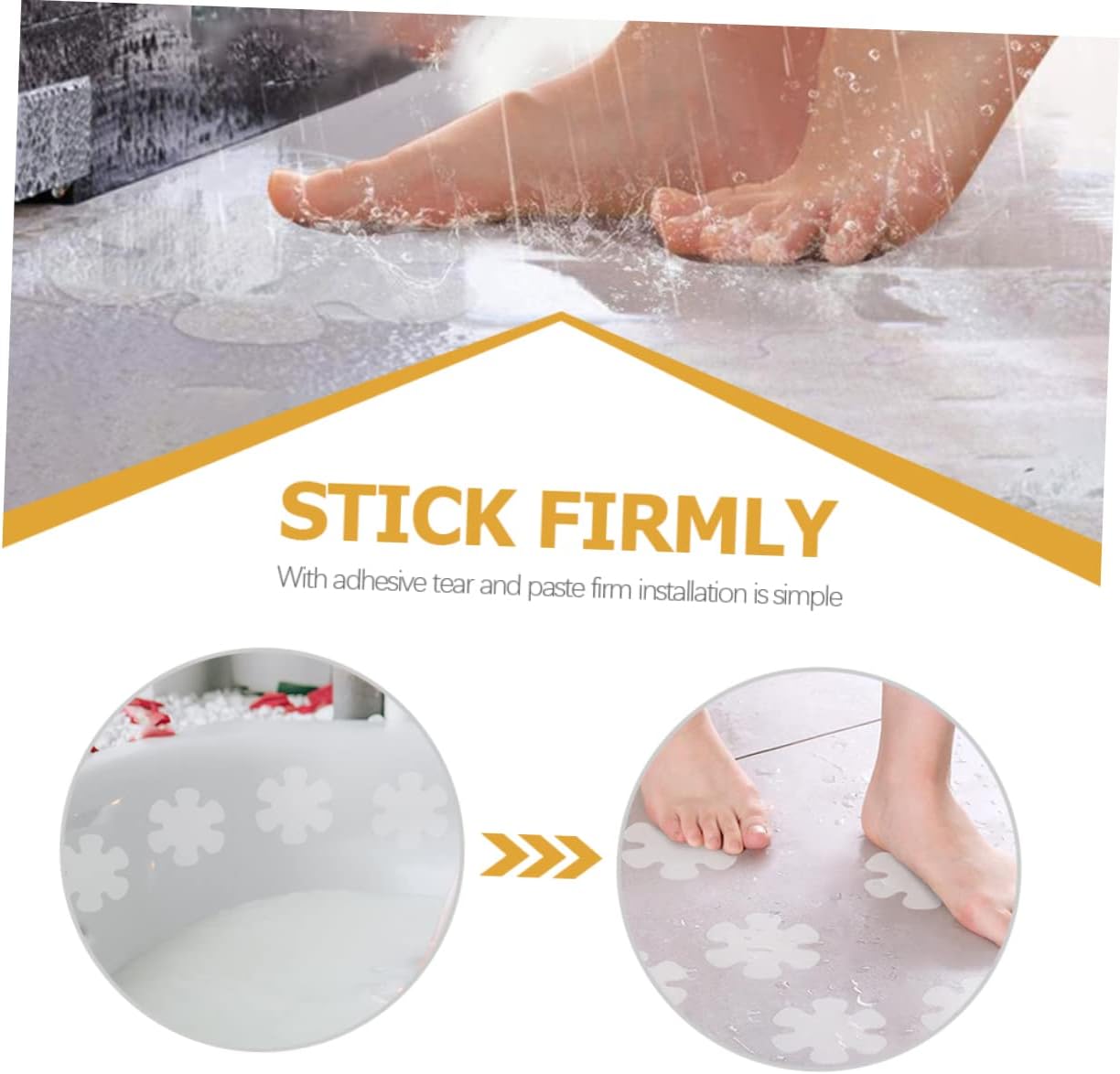 1Set Flower Non-Slip Bath Stickers for Safety