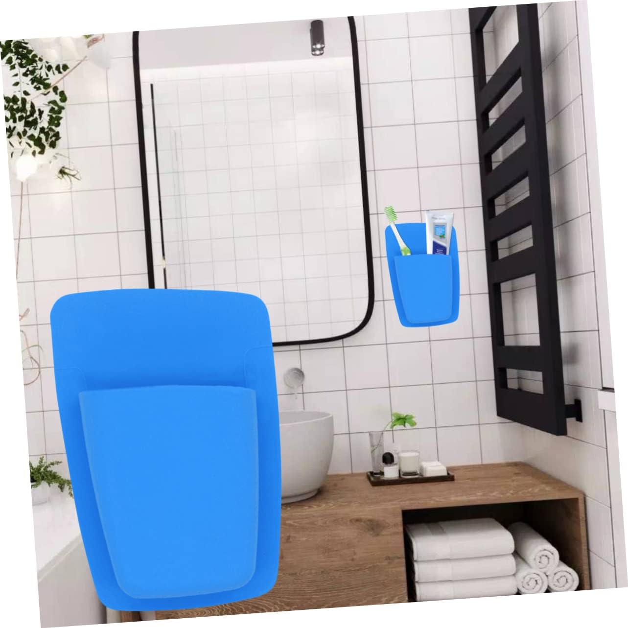 HEALLILY Toilet Organizer Wall Mount Toothbrush Holder Silicone Bathroom Storage 1