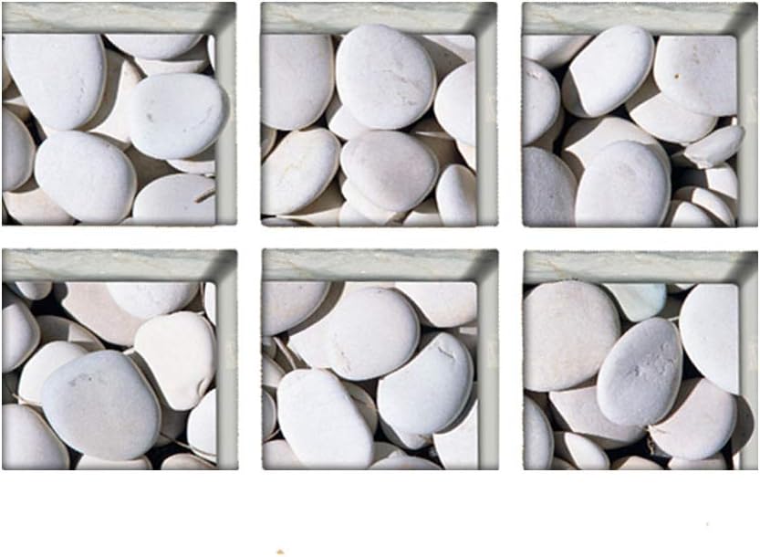 AILEGOU 3D Non-Slip Bathtub Stickers with 6 Pieces Pebbles-A04