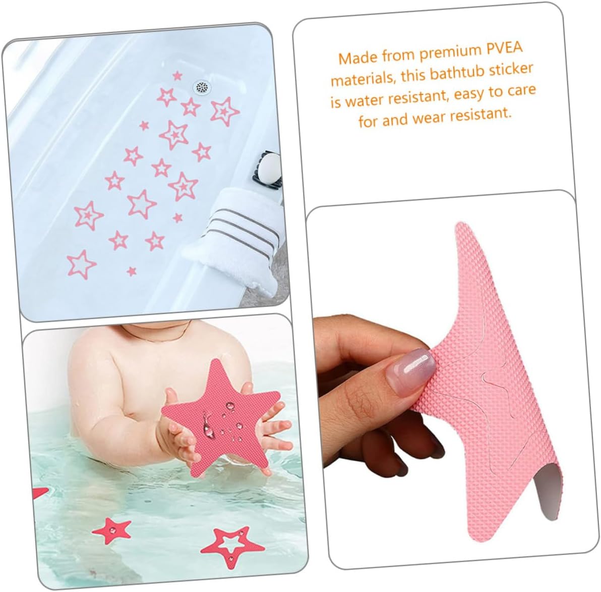 Mobestech 12pcs Star Shape Skid Bath Stickers