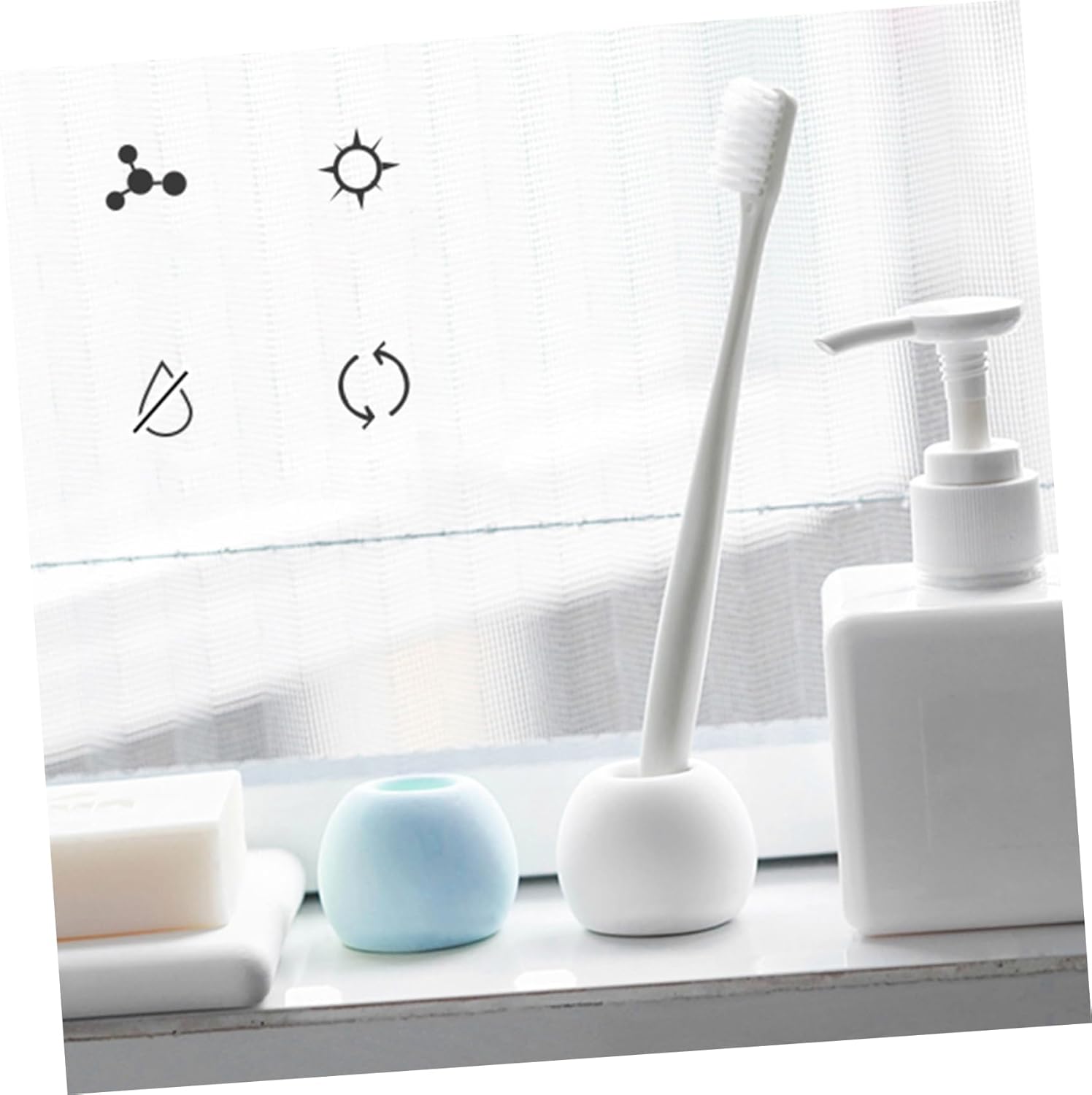 3 Pack Modern Waterproof Toothbrush Holder for Bathroom Kitchen