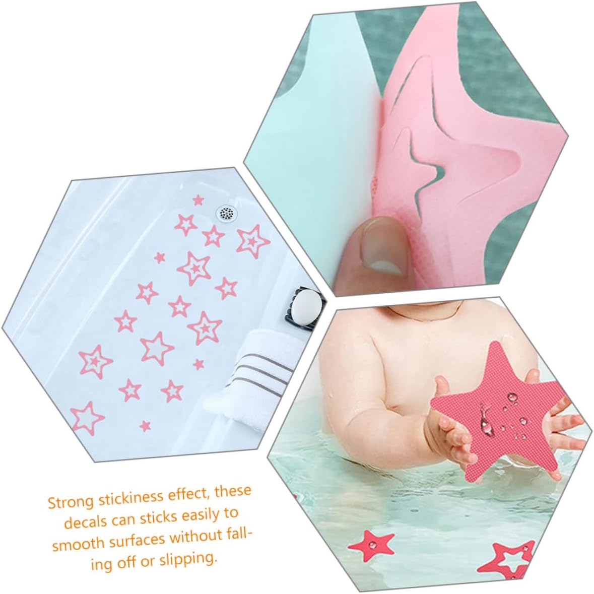 LIFKOME 12Pcs Star Shape Non-Slip Bathtub Floor Stickers