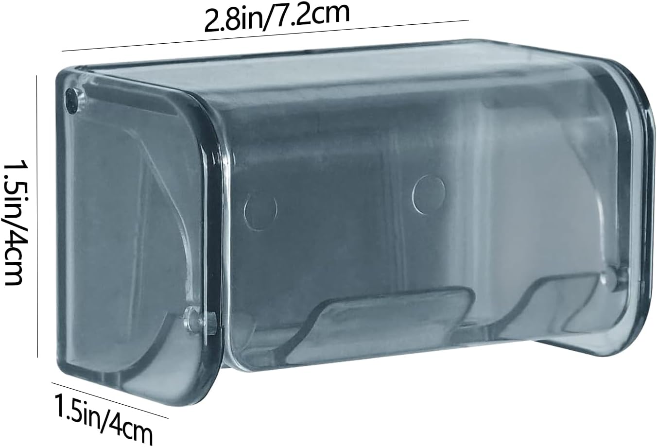 2 Pc Wall Mounted Toothbrush Holder with Cover Clear