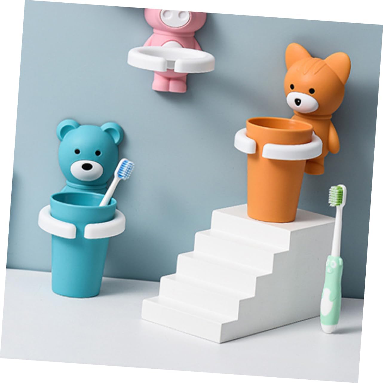 Homoyoyo Wall-Mounted Toothbrush Holder with Cartoon Design 1
