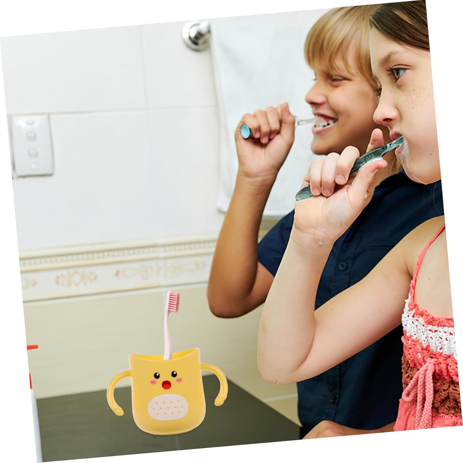 Durable Kids Toothbrush Holder Cartoon Design Bathroom Mug