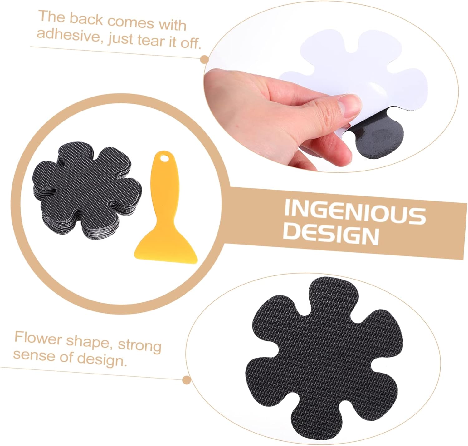 20pcs Flower Shaped Non-Slip Bath Stickers for Bathtub and Shower