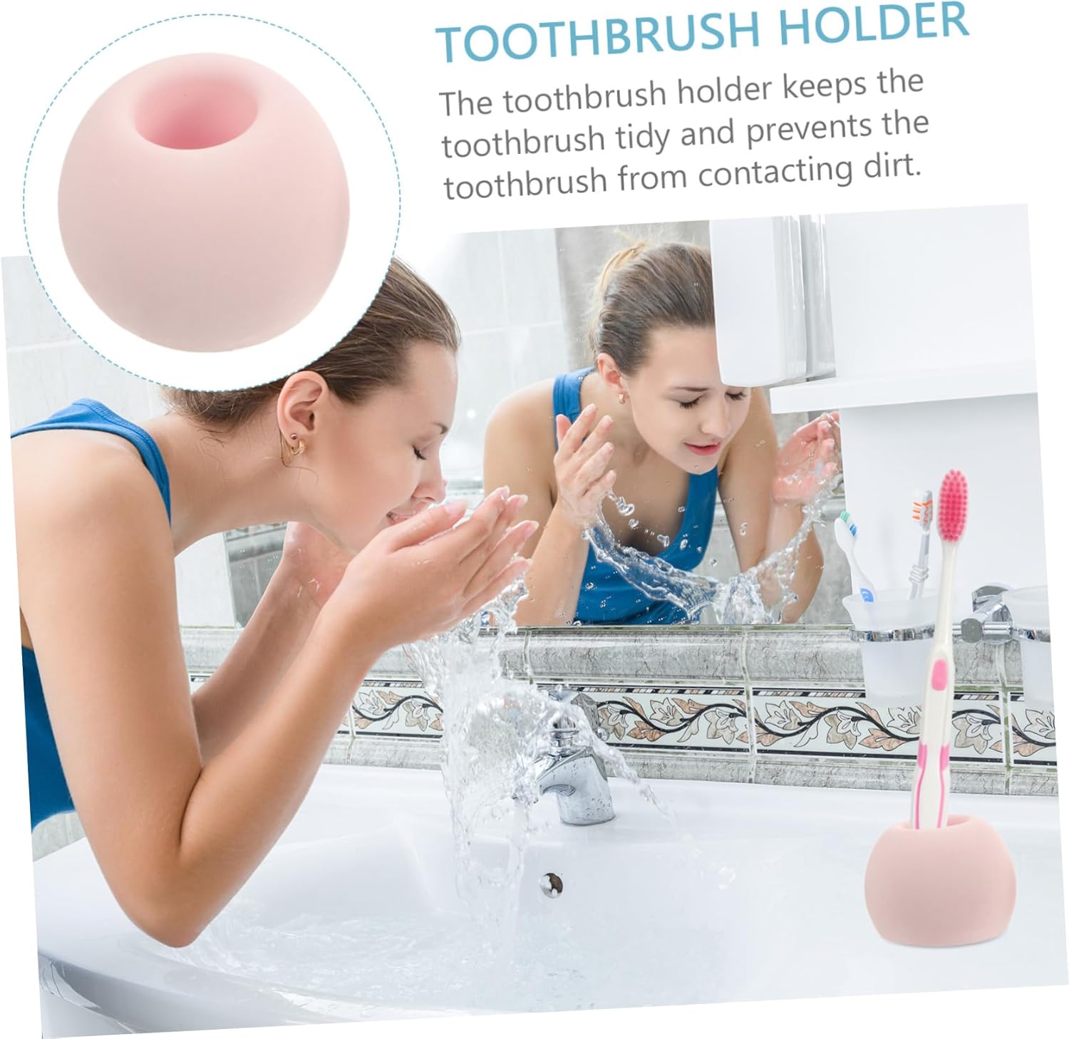 KONTONTY Waterproof Diatomite Toothbrush Organizer Stand