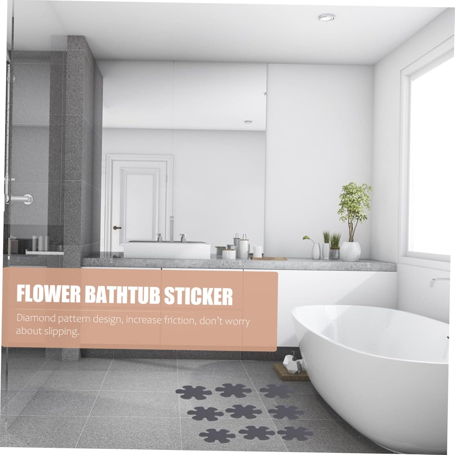 CAXUSD Flower Bathtub Stickers 20pcs Non-Slip Mat Set