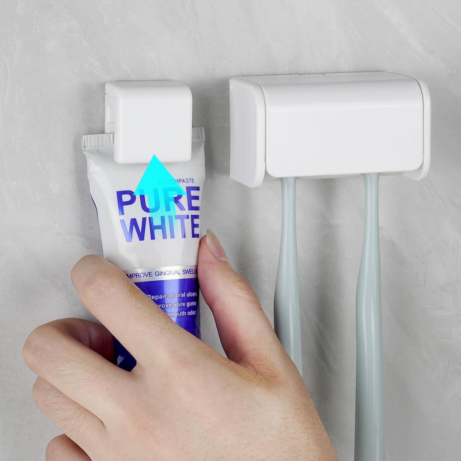 LUEXBOX Wall Mounted Toothbrush Holder with Cover