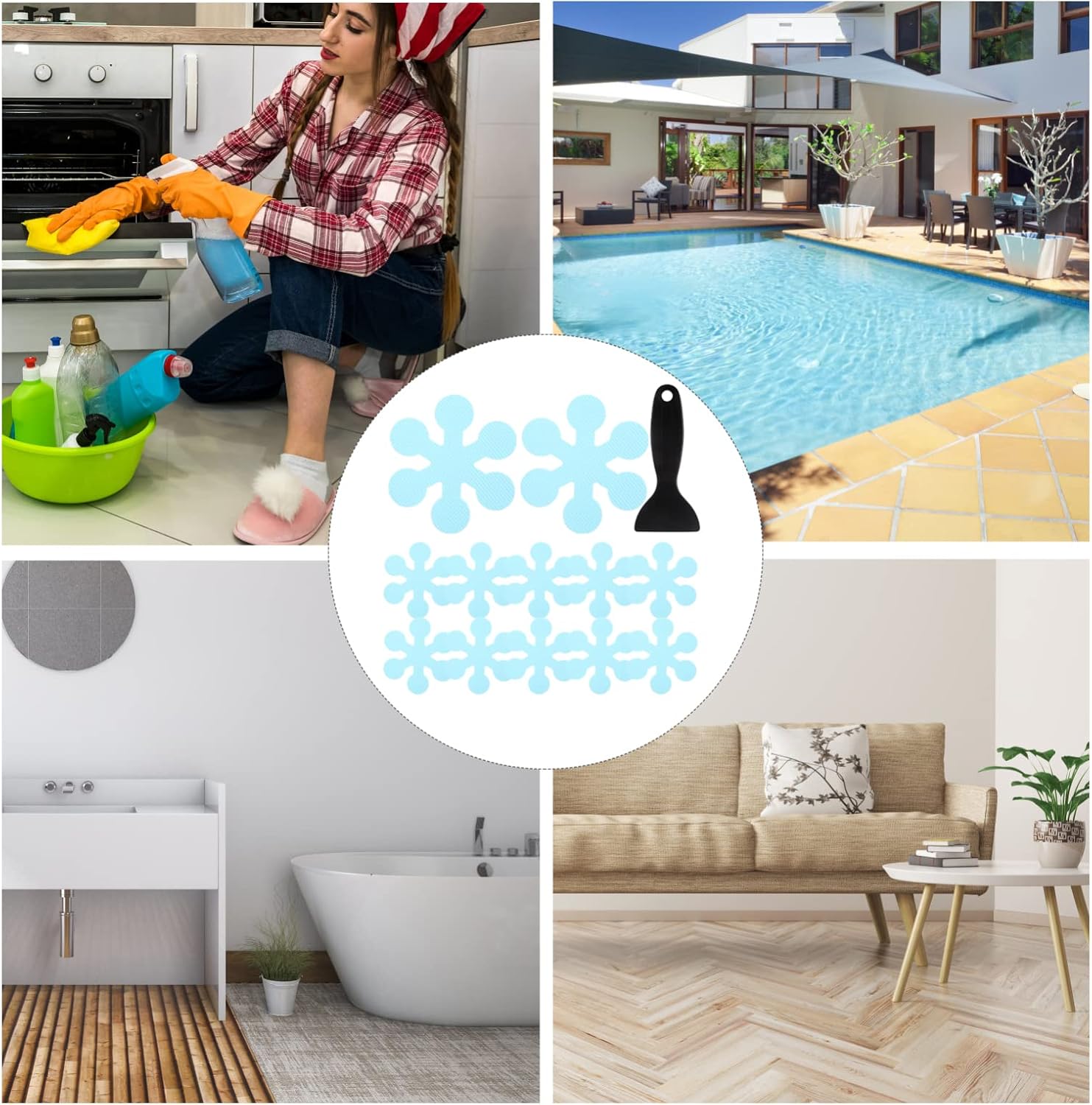 Alipis Non-Slip Bath Stickers 13pcs Set for Shower and Bathtub Safety