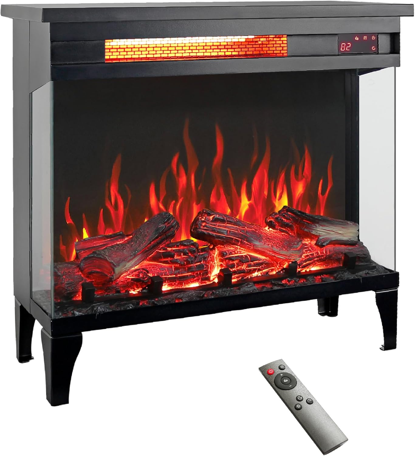 Doredo 3-Sided Electric Fireplace with Remote Control 1