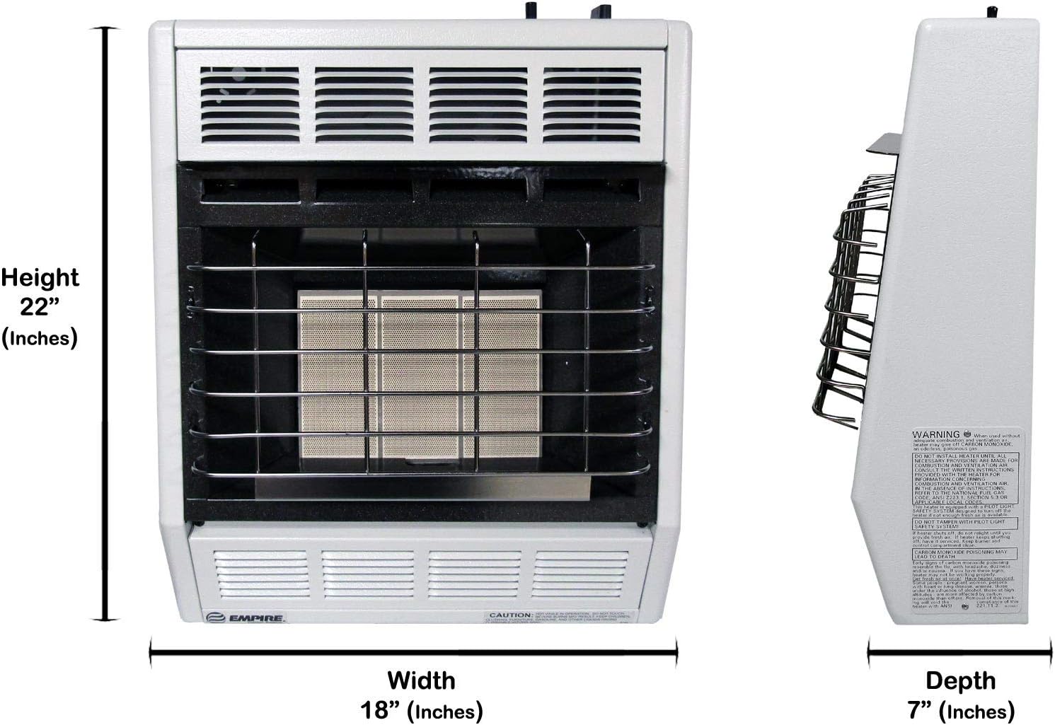 Empire SR18W Natural Gas Vent-Free Wall Heater