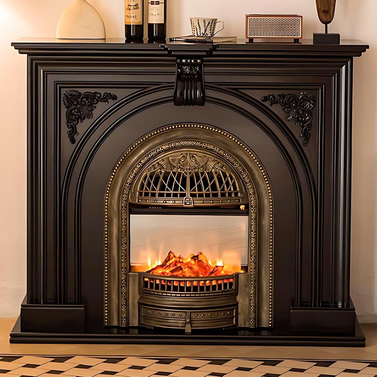 Aihm-Lon Electric Fireplace with Retro Arch Design and Remote Control 1