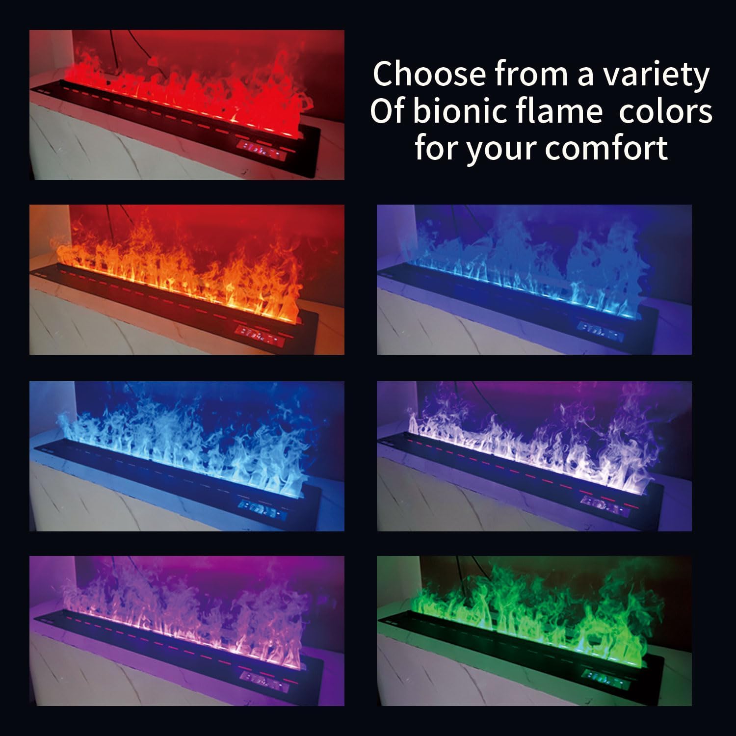 4724 Inch 3D Atomizing Electric Fireplace with Timer