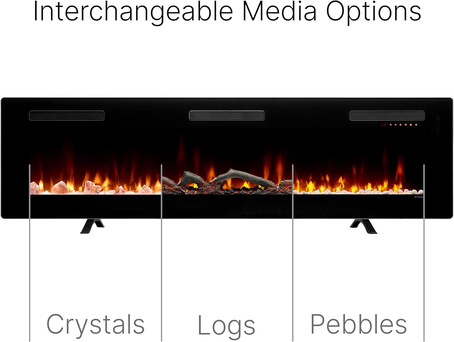 Dimplex Sierra 48 Electric Fireplace Heater - 1400W Wall Mounted Black