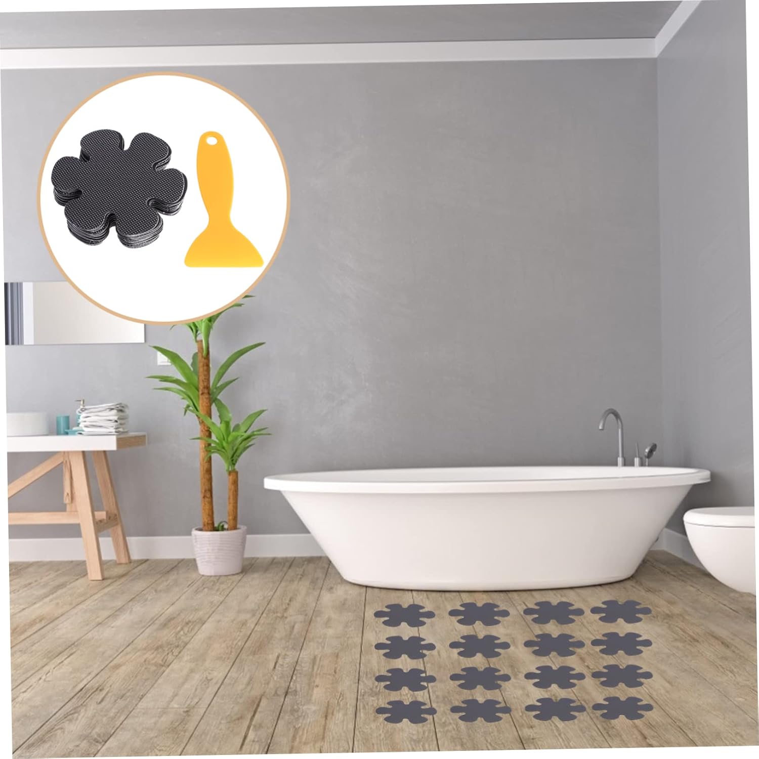 PRETYZOOM Flower Shaped Anti-Slip Bath Stickers 20pcs Set
