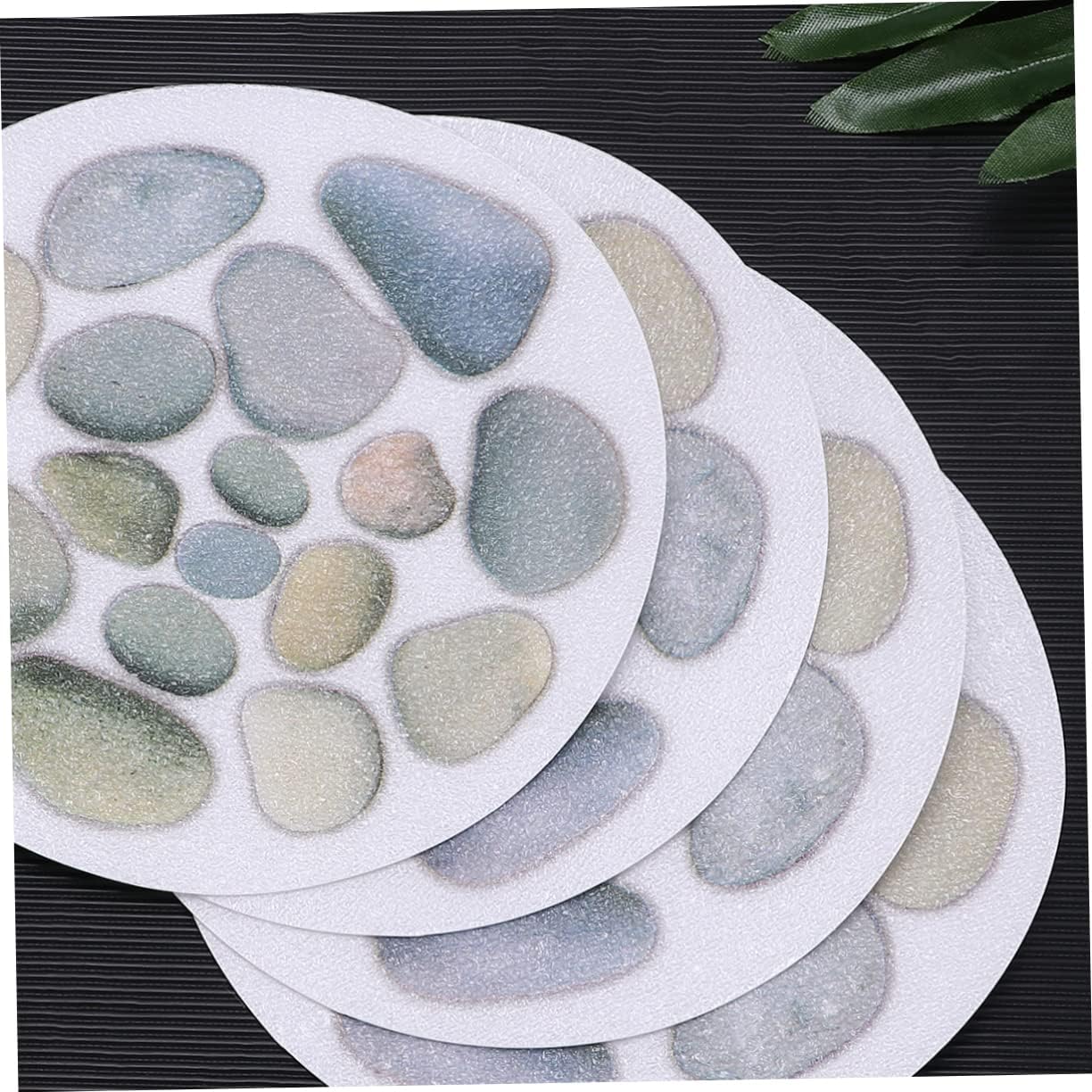 4PCS Anti-Slip Bathroom Stickers with Stone Pattern
