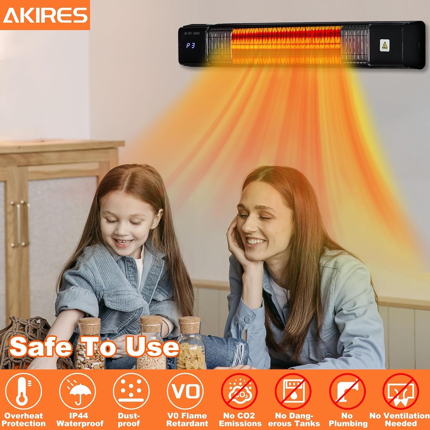 CLEIPENG Outdoor Electric Space Heater with Remote Control