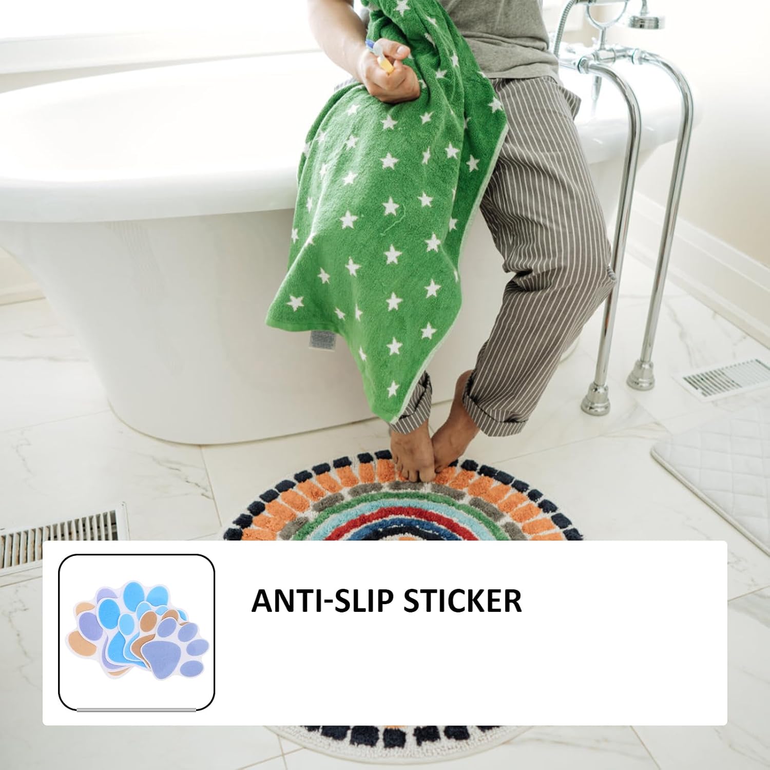 DECHOUS 6pcs Bathroom Non-Slip Stickers