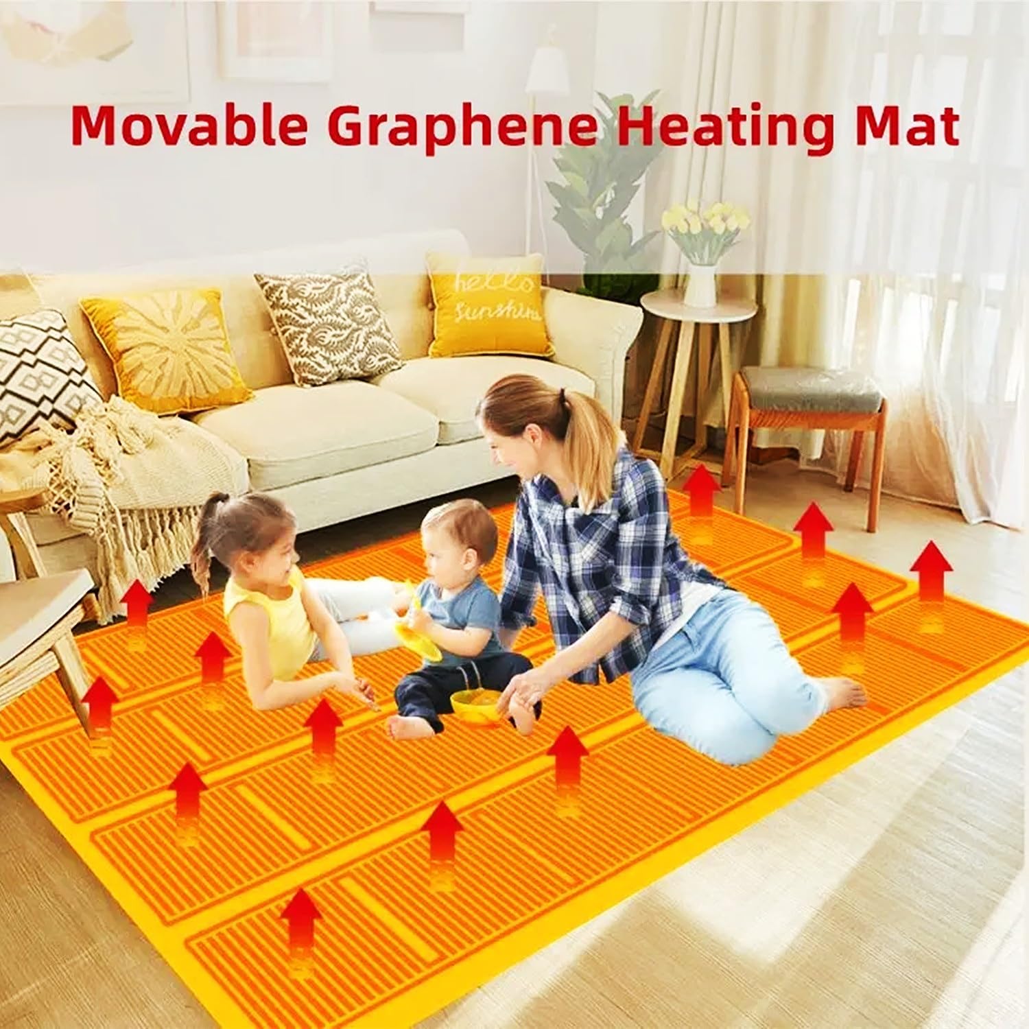 EAGLCQA Heated Floor Mat with Carbon Crystal Design 1