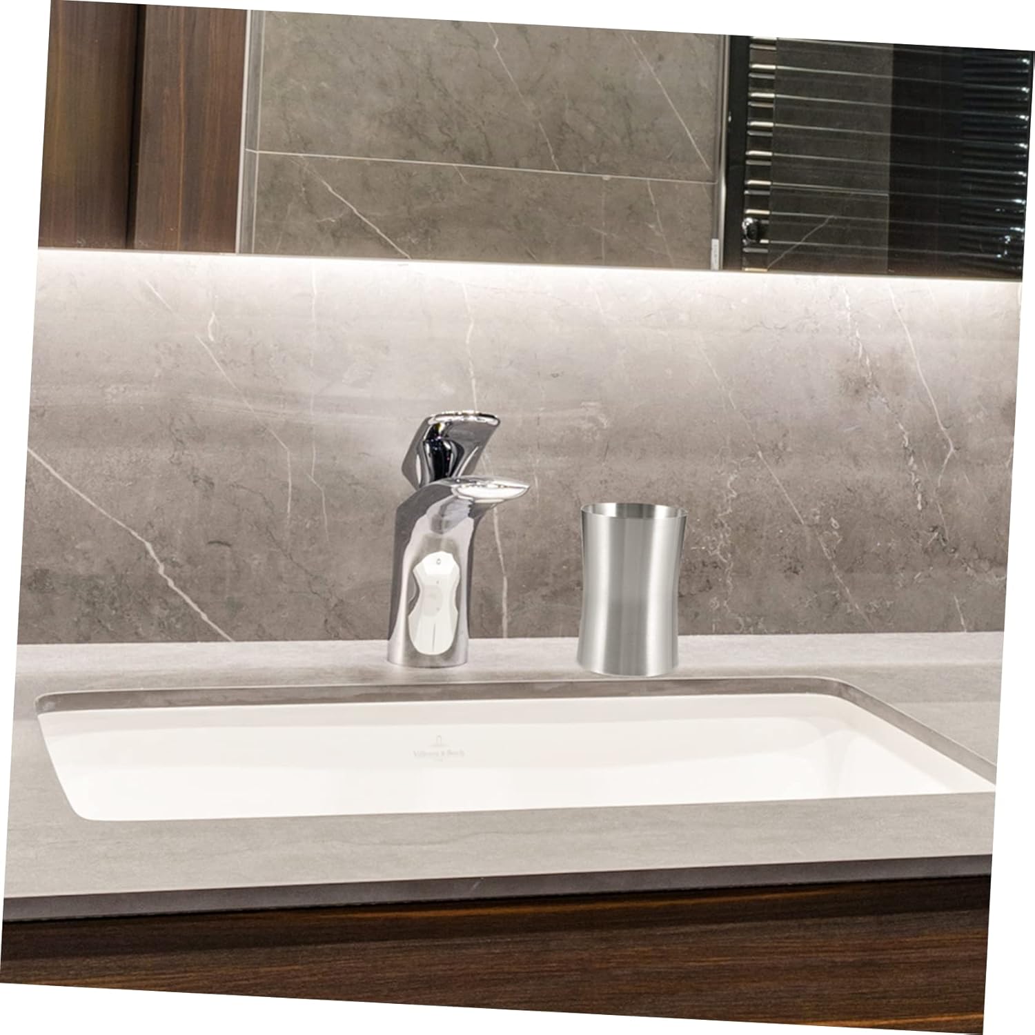 GLEAVI Modern Stainless Steel Toothbrush Holder Cup