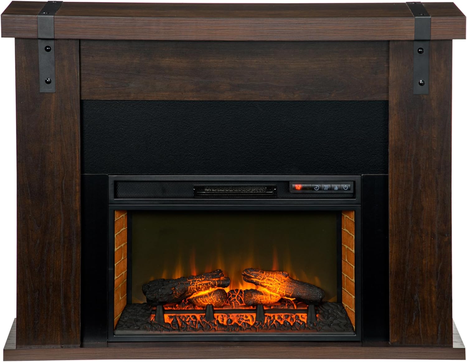 35 Inch Electric Fireplace with Mantel and Remote