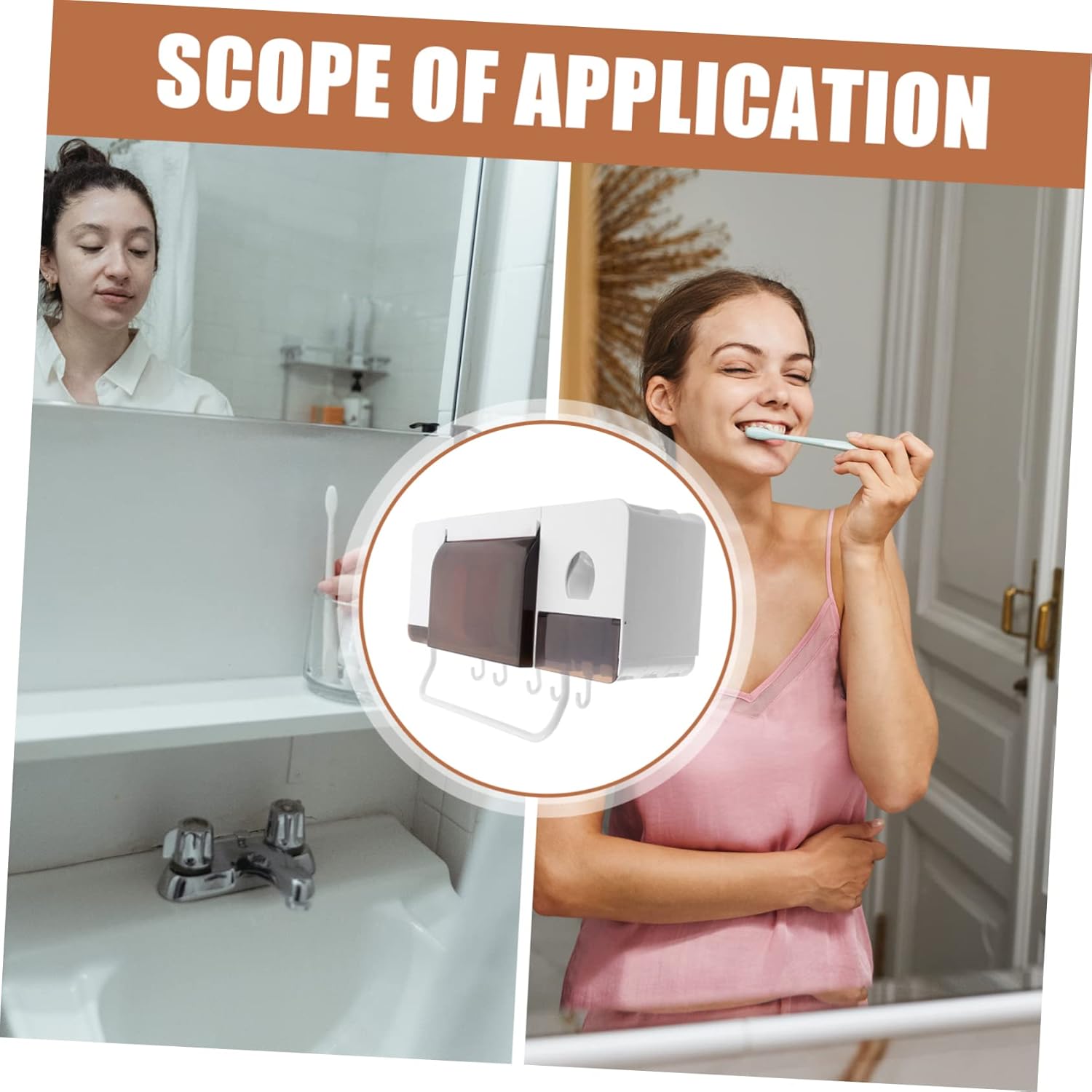 PRETYZOOM Wall-Mounted Toothbrush Holder for Adults and Kids