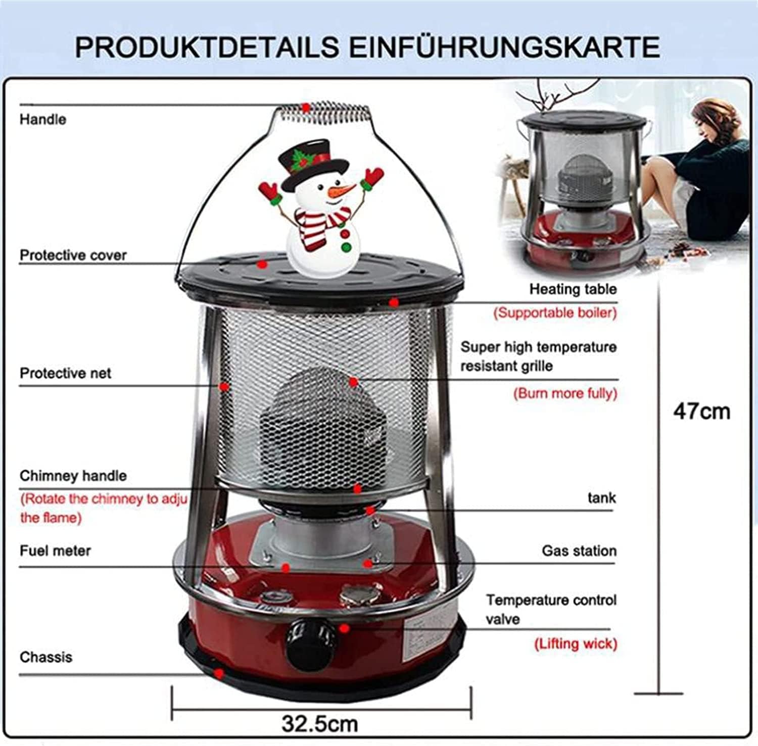 GBHJJ Kerosene Heater for Indoor Outdoor Use