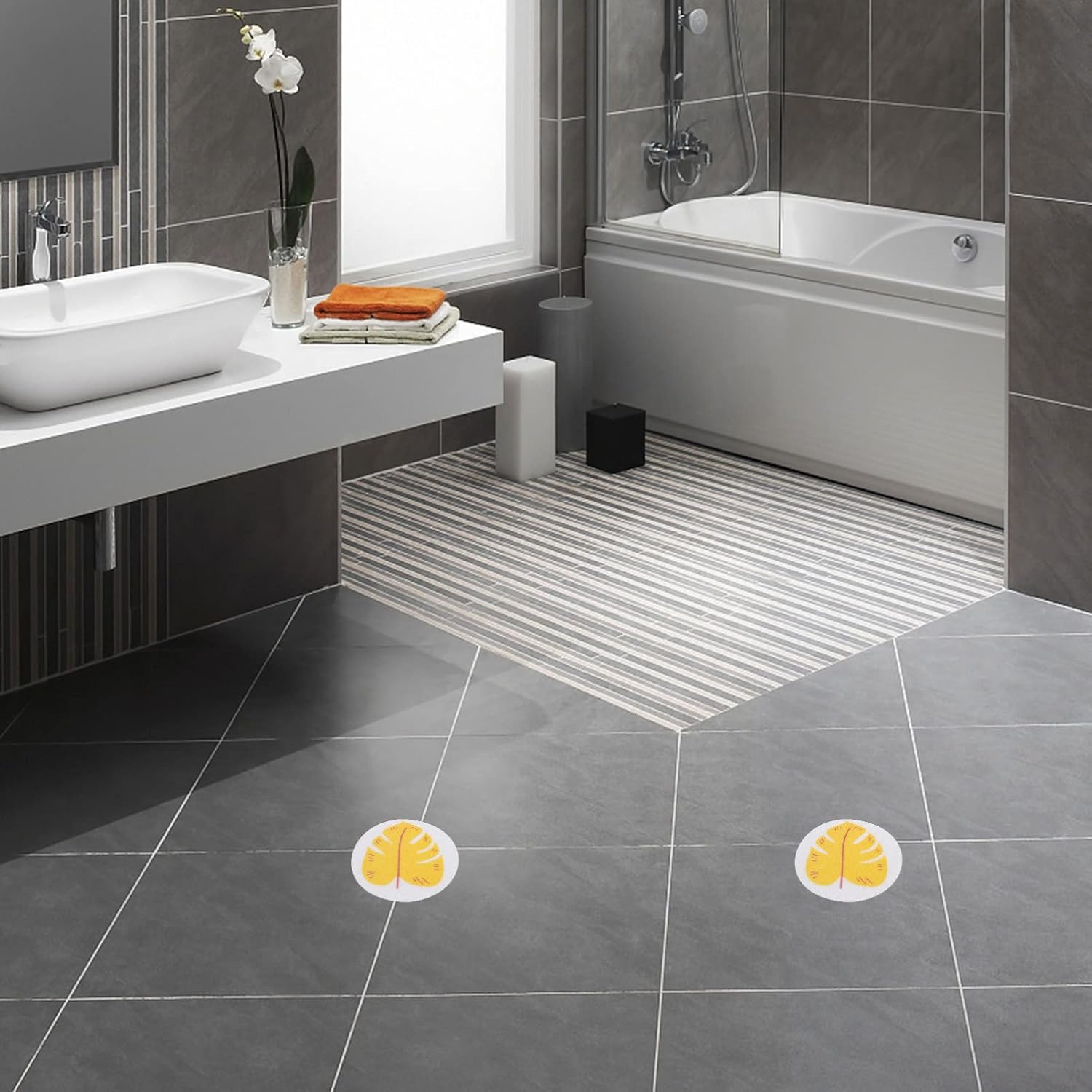 Zerodeko 1set Leaf Stickers - Non-Skid Bath Safety Decals for Kids